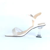 Moda Ayakkabı 01128 Ayışığı 7Cm Topuklu Kadın Sandalet - 3