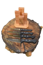 Dik Kütüklü Günlük Kullanım Mutfak Bıçak Seti ve Soyacak thumbnail 2