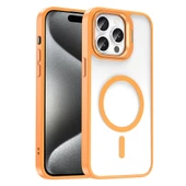 Vendas iPhone 15 Pro Kılıf Magsafe Wireless Şarj Özellikli Standlı Zore Magsafe Klon Lensli Kapak - 5