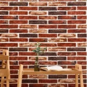 Renkli Duvarlar Kendinden Yapışkanlı Çok Renkli Taş Tuğla Desen Salon Ofis Duvar Kağıdı Paneli 70x35cm 1 Adet W149 thumbnail 1