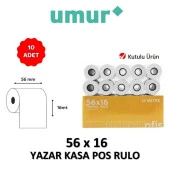 UMUR Yazar Kasa Pos Rulosu 56mm x 16mt - 10 Adet - KUTULU - 1