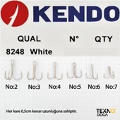 Kendo Treble 3'lü Olta İğnesi 8248 Beyaz Krom Çelik Üçlü İğne - 3