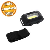 Klasik Pilli Kafa Lambası Bisiklet Reflektörü Ledli Kamp Kafa Feneri El Feneri Aydınlatma - 1
