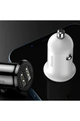 Baseus Grain Pro Dual USB 4.8A Max Çıkışlı Hızlı Araç Şarj Başlık Beyaz - 3