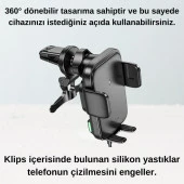 Coofbe Havalandırma Girişli Sarsılmaz 15W Kablosuz Araç Şarj Cihazı Ve Araç Telefon Tutucu Araç Şarjı - 4