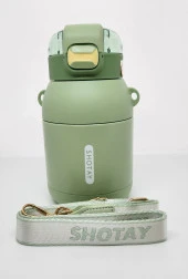 Shotay Dome ST-8081 800ml Çelik Pipetli-Pipetsiz Kullanım Termos Matara Yeşil thumbnail 1