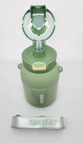 Shotay Dome ST-8081 800ml Çelik Pipetli-Pipetsiz Kullanım Termos Matara Yeşil thumbnail 2