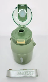 Shotay Dome ST-8081 800ml Çelik Pipetli-Pipetsiz Kullanım Termos Matara Yeşil thumbnail 3