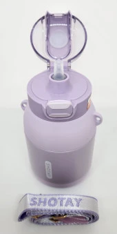 Shotay Dome ST-8081 800ml Çelik Pipetli-Pipetsiz Kullanım Termos Matara Mor - 3