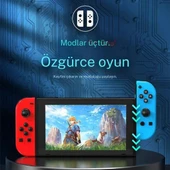 Cosmostech NS Switch Uyumlu 2'li J-C Joycon PAD Controller Gamepad Oyun Kolu Turkuaz-Yeşil thumbnail 2