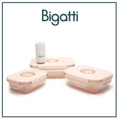 Bigatti Senna 04P0 4'lü Vakumlu Saklama Kabı Seti Pembe - 1