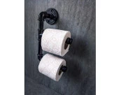 Endüstriyel Tasarım Borulardan Tuvalet Kağıtlığı Retro Tasarım Askılık Vintage Wc Kağıtlığı - 2