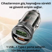 Coofbe PD30W Araç Çakmaklık Şarjı Ve Type-C Şarj Kablosu Type-C Girişli Araç Çakmaklık Hızlı Şarj Aleti - 2