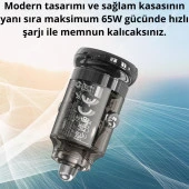 Coofbe PD30W Araç Çakmaklık Şarjı Ve Type-C Şarj Kablosu Type-C Girişli Araç Çakmaklık Hızlı Şarj Aleti - 5