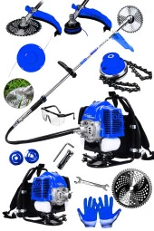 Teknoloji 2.4 Hp Sırt Tipi Benzinli Motorlu Ot Çalı Çim Biçme Tırpan Makinesi Tirpan Canavar Başlık - 1