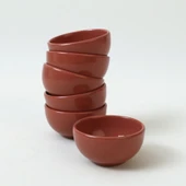 Keramika Kızıl Kahve Bulut Mini Çerezlik / Sosluk 8 Cm 6 Adet 607 - 9
