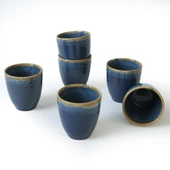 Keramika Shizen Mavi Latte Kupa 8 Cm 6 Adet Q39 - 6