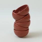 Keramika Kızıl Kahve Bulut Mini Çerezlik / Sosluk 8 Cm 6 Adet 607 - 8