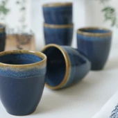 Keramika Shizen Mavi Latte Kupa 8 Cm 6 Adet Q39 - 1