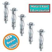 Boşluk Dübel Çelik Alçıpan FRT Tuğla Paraşüt Duvar Bims 4x38 Metal (5 Adet) - 1