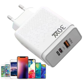QASUL 3O W USB VE TYC-E  BAĞLANTILI SUPER HIZLI KULANIŞLI KALİTELİ  ŞARJ ADAPTÖRÜ - 1