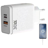 QASUL 3O W USB VE TYC-E  BAĞLANTILI SUPER HIZLI KULANIŞLI KALİTELİ  ŞARJ ADAPTÖRÜ - 5