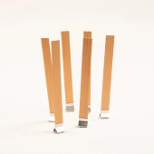 Ahşap Mum Fitili ve Yapışkanlı Fitil Sehpası 75 Adet ( 15mm x 150mm x 0,5mm ) thumbnail 2