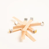 Ahşap Mum Fitili ve Yapışkanlı Fitil Sehpası 30 Adet ( 15mm x 150mm x 0,5mm ) - 4