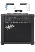 Midex MGA-25BK Şarjlı Elektro Gitar Amfisi 25 WATT Gain Bluetooth Usb Distortion thumbnail 3