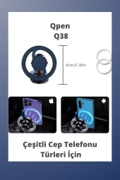 Qpen Q38 Ayarlanabilir Yapışkanlı Manyetik Magsafe Araç Tutucu thumbnail 6