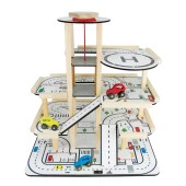 Toysilla Ahşap Asansörlü Otopark Oyuncak Araba Garajı - T3101 - 1