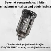 Coofbe Şarj Akım Korumalı Type-C Girişli PD30W Araç Çakmaklık Şarjı Şarj Akım Korumalı  Araç Çakmaklık Hızlı Şarj Aleti - 5
