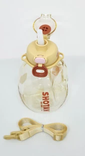 Shotay Hippo ST-6645 1300ml Tritan Askılı-Tutma Saplı Pipetli-Pipetsiz Kullanım Matara Soft Sarı - 2