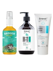 Badger Bebek Yağı ve Sirenol Organik Pişik Kremi, Bebek Şampuanı Set thumbnail 1