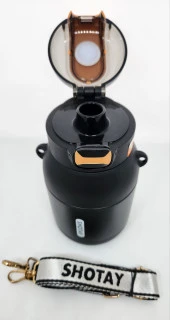 Shotay Dome ST-8081 800ml Çelik Pipetli-Pipetsiz Kullanım Termos Matara Siyah - 2