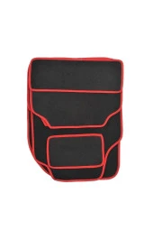 Her Araca Uyumlu Siyah Renk Topuk Destekli Kaydırmaz Tabanlı Üstü Yumoş Kumaş Oto HalıPaspas,Kırmızı thumbnail 1