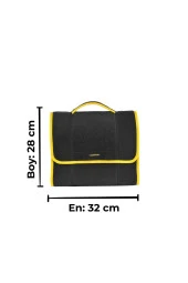 Midi Araç Bagaj Çantası Araba Bagaj Organizer Bagaj Düzenleyici Çanta Oto Bagaj Düzenleyici Sarı thumbnail 2