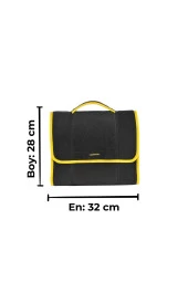 Mini-Midi-Maxi 3'lü Bagaj Çantası Seti, Kenar Renk Sarı thumbnail 7