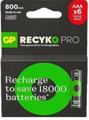 Gp AAA 850 mAh Şarjlı İnce Kalem Pil  4+2'li Paket Recyko GPHCH83BOK thumbnail 2