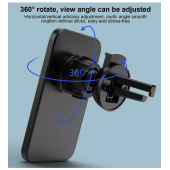 360 Rotasyon 15W  Magsafe Kablosuz Şarj Oto Araç İçi Telefon Tutucu  Hızlı Şarj Manyetik Tutucu - 6
