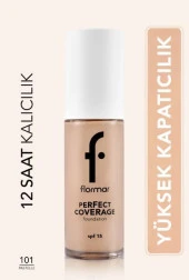 Flormar Perfect Coverage Yoğun Kapatıcı Su Bazlı Fondöten -101 Pastelle - 1