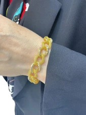 Kalın Taşsız Gurmet Füzyon Model Üst Kalite İşçilik 14 Ayar Altın Bileklik thumbnail 2