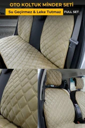 Bej-Su Geçirmez & Terletmez Sırtlı Oto Koltuk Minder Seti-Koltuk Koruma Kılıfı (Full Set) thumbnail 1