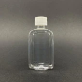 50 cc Yassı Plastik Şişe  - Beyaz Kapaklı- 50ml Kapaklı Pet Şişe- x 10 Adet thumbnail 1