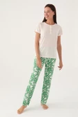 Pierre Cardin 8806 Palm Kadın Kısa Kol Pijama Takımı - 1