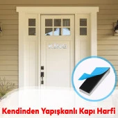 Harf Yapışkanlı Y Harfi 5 cm Kapı Oda Posta Kutusu Oto Araç Harfi Yazısı Parlak Krom Gümüş - 7