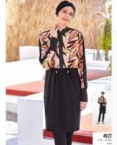 Adasea 4572 Siyah Yeni Sezon Tam Kapalı Tasarım Tesettür Mayo thumbnail 1