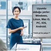 Coofbe 100Mt Mesafeli USB Girişli Şarjlı RF2.4GHz Projeksiyon Sunum Kumandası Kırmızı Lazer İşaretçili - 4