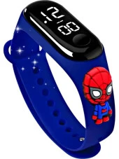 Örümcek Adam Spderman Figürlü Dijital LED Dokunmatik Ekranlı Su Geçirmez (Laci) (Akıllı Değil) Çocuk Kol Saati - 2