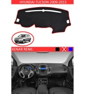 Hyundai Tucson 2009-2015 İçin Uygun Torpido Koruma Halısı Siyah Kenar Renk Kırmızı thumbnail 1